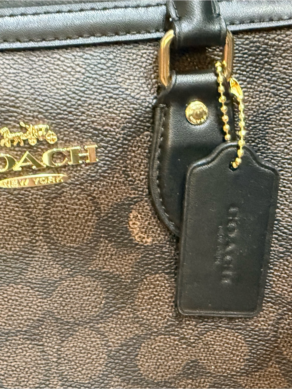 Coach Rowan Satchel Walmit and Black with Gold - Picture 2 of 6